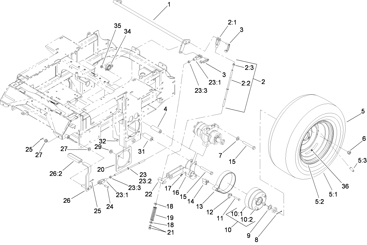 Main Frame and Read Wheel Assembly
