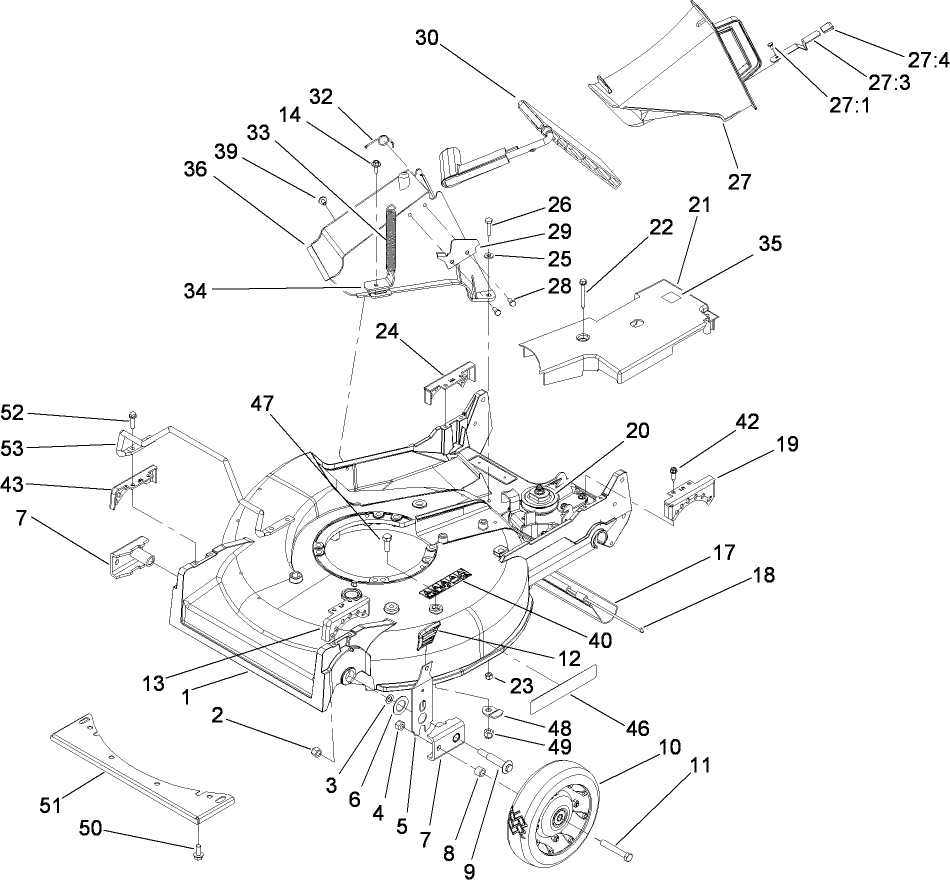 Housing, Chute and Wheel Assembly