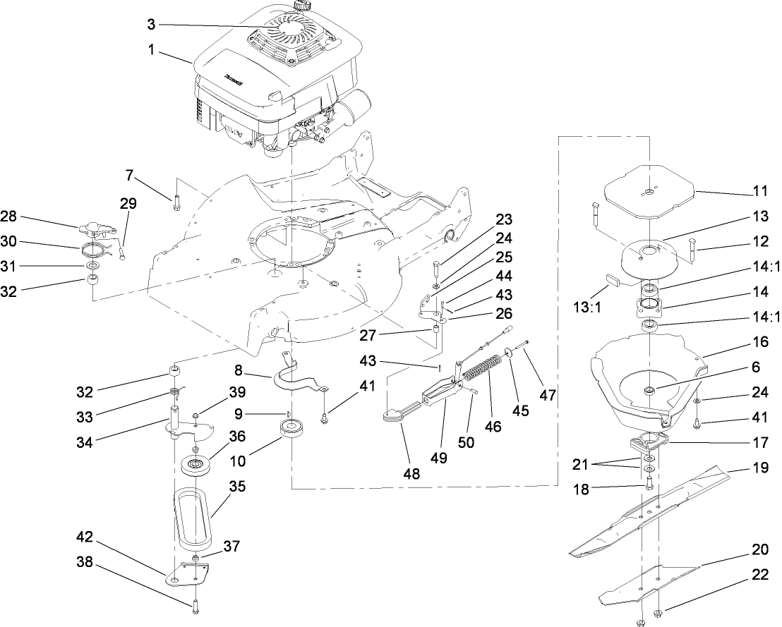 Engine and Blade Assembly
