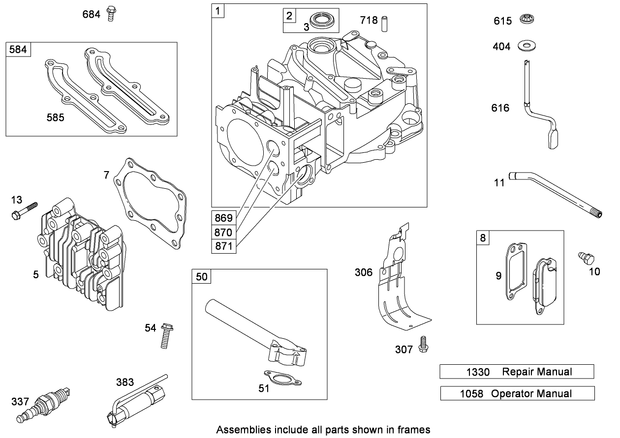 Cylinder Assembly  Briggs and Stratton 126T05-0241-B1