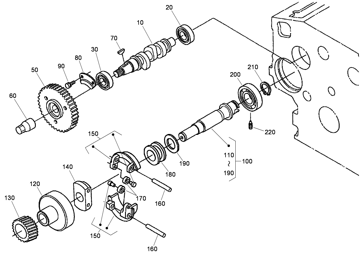 Fuel Camshaft and Governor Shaft Assembly