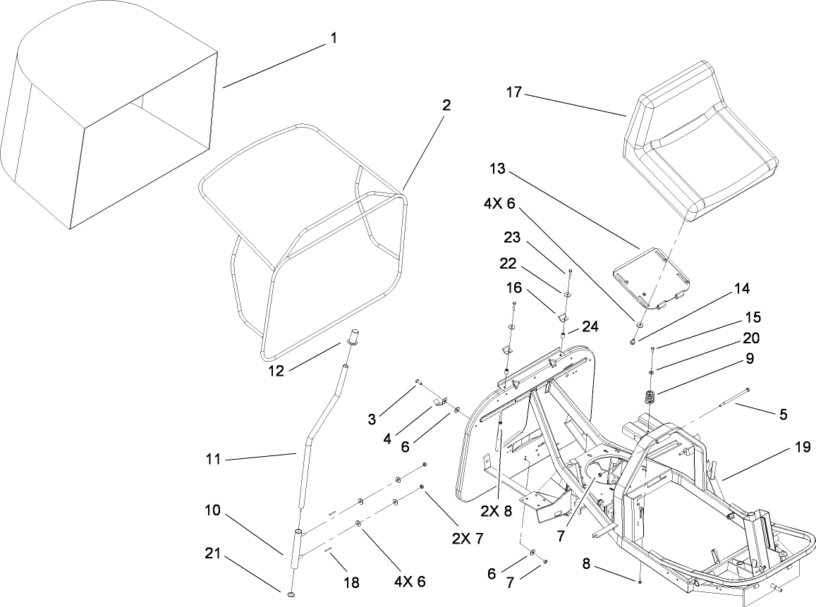 Seat and Rear Bag Assembly