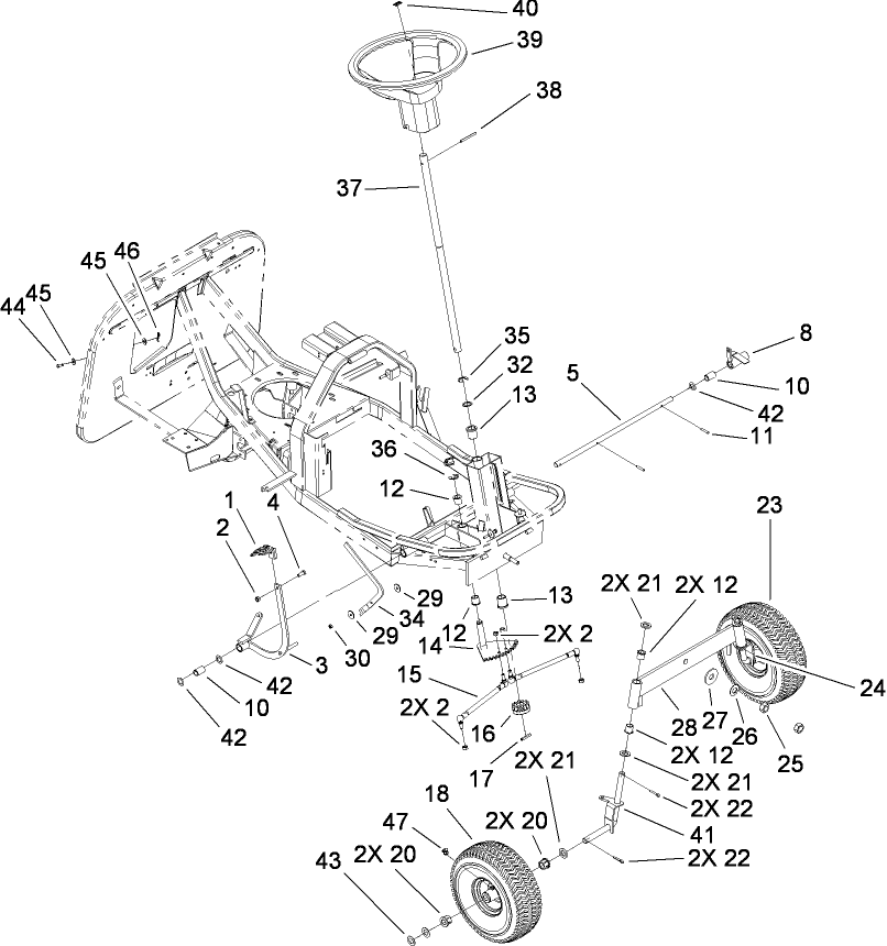 Front Axle and Steering Assembly