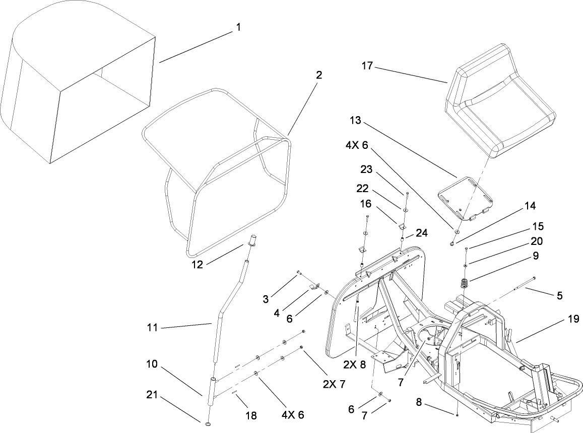 Seat and Rear Bag Assembly
