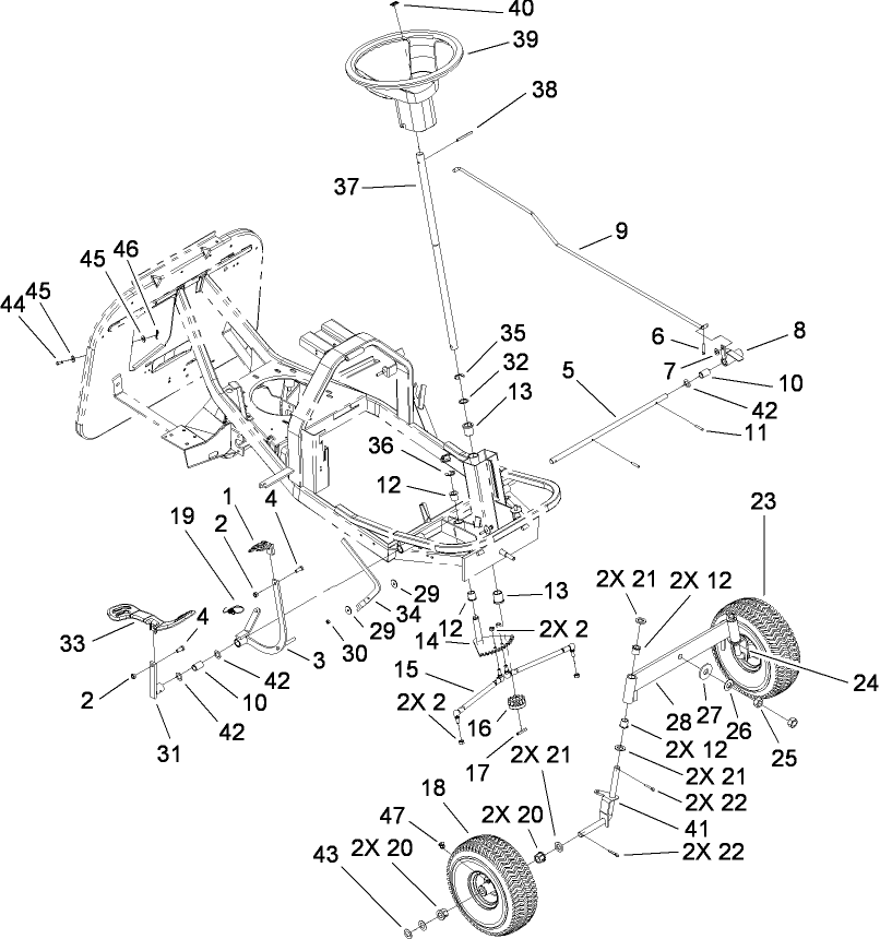 Front Axle and Steering Assembly