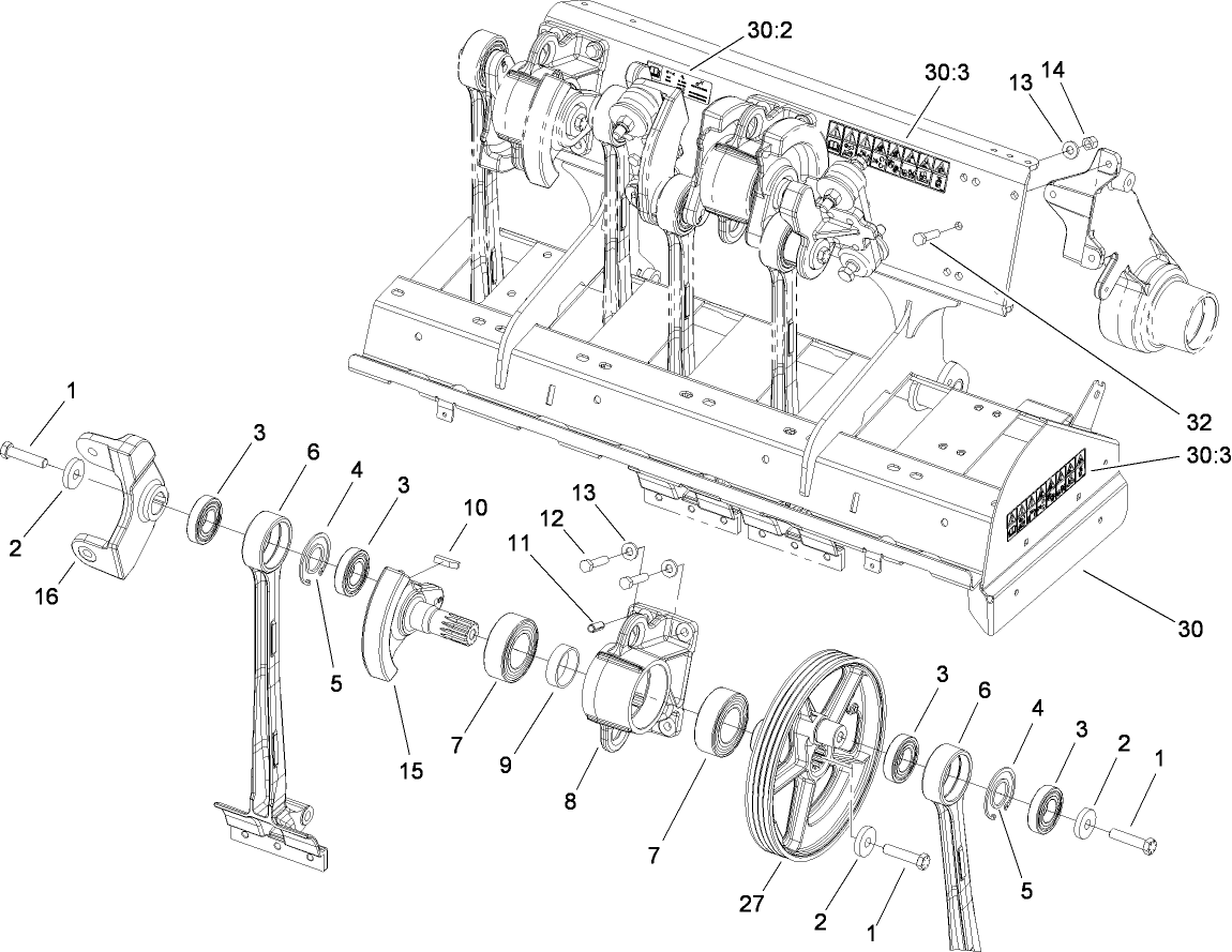 Right Hand No. 1 and No. 2 Crankarm Assembly