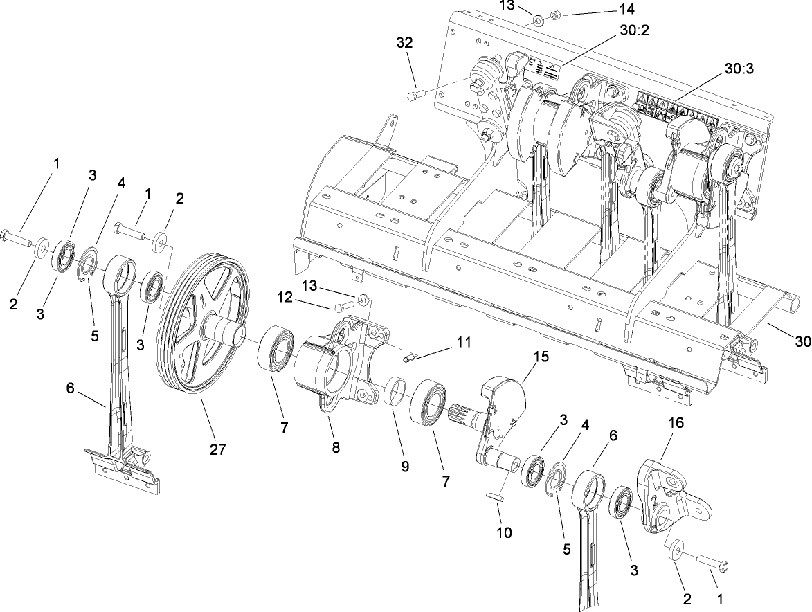 Left Hand No. 1 and No. 2 Crankarm Assembly