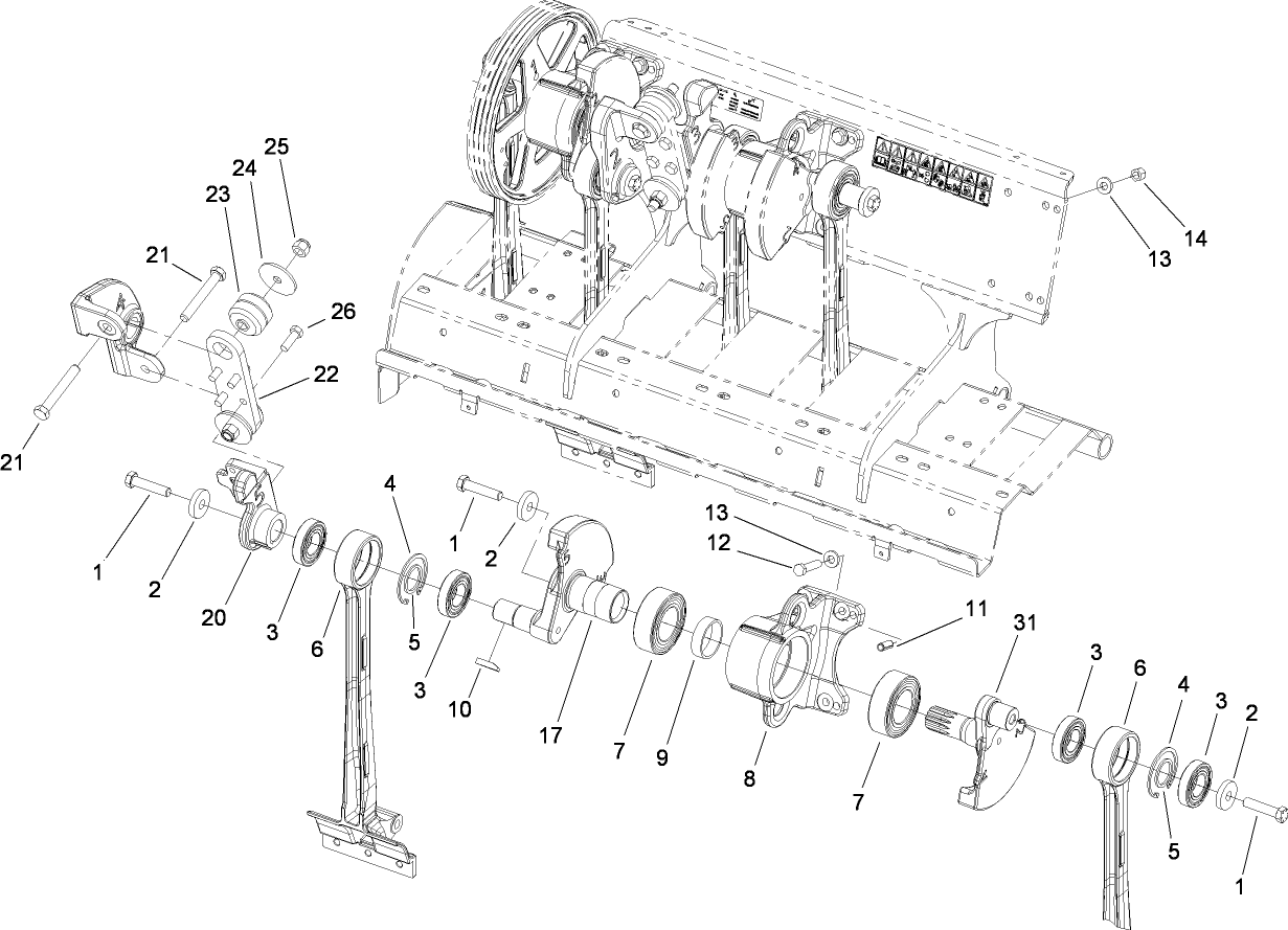 Left Hand No. 5 and No. 6 Crankarm Assembly