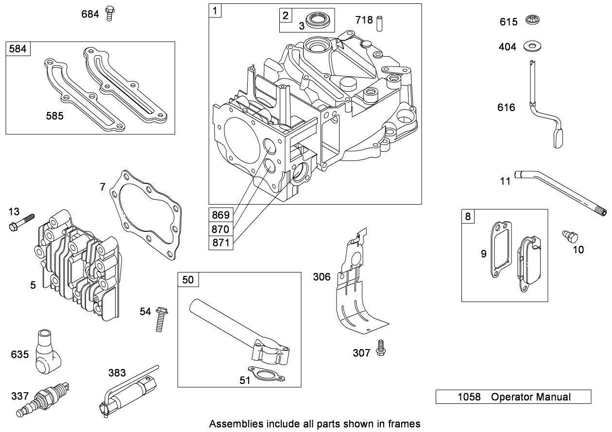Cylinder Assembly Briggs and Stratton 126T02-0224-B1