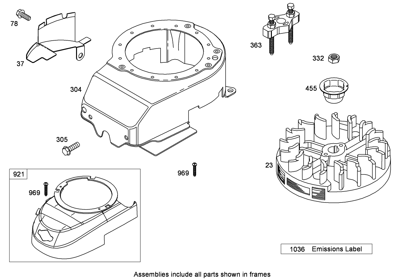 Blower Housing Assembly  Briggs and Stratton 126T02-0216-B1