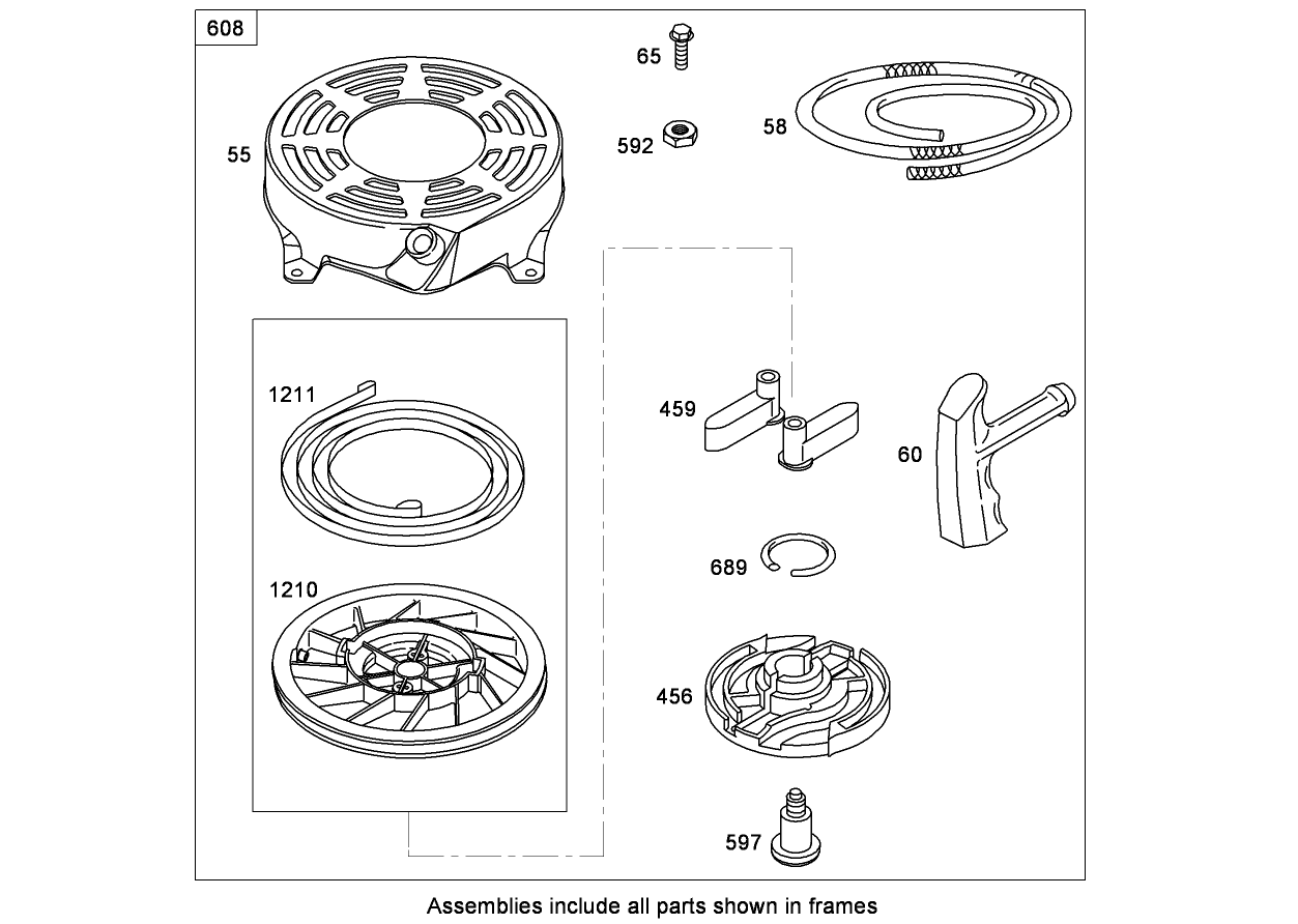 Starter Assembly  Briggs and Stratton 126T02-0241-B1