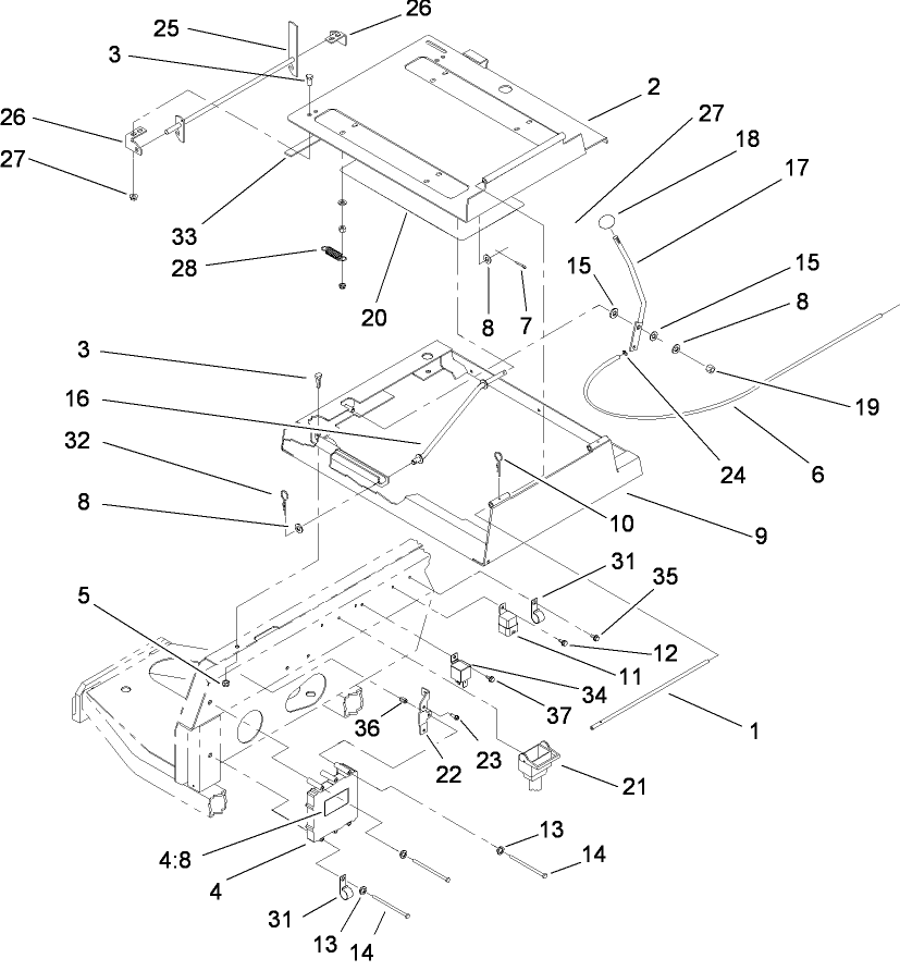 Seat Frame and Throttle Assembly