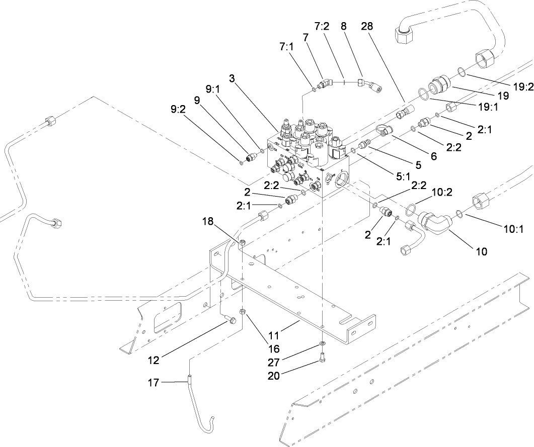 Front Hydraulic Control Block and Hose Assembly