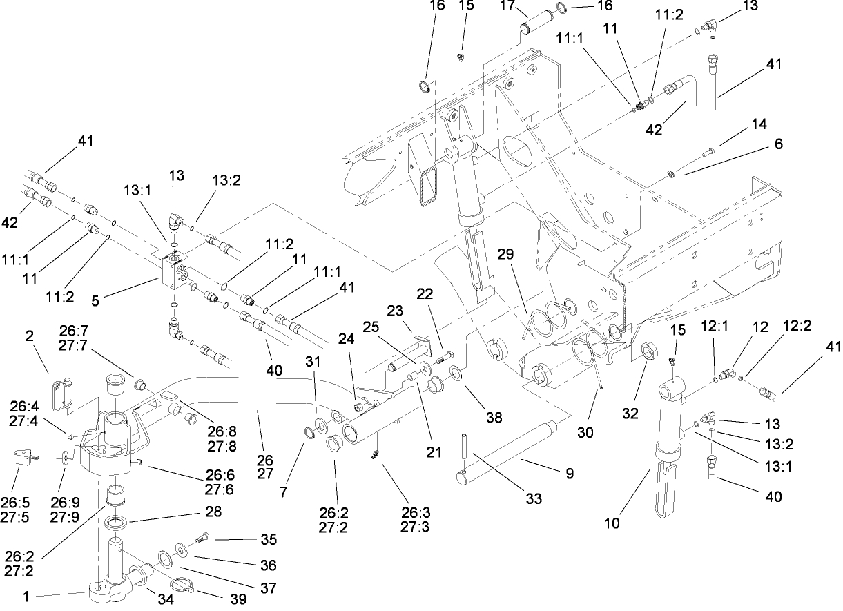 Rear No. 2 and No. 3 Lift Arm Assembly