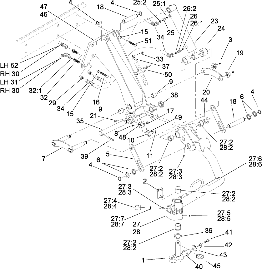 Rear No. 6 and No. 7 Lift Arm Assembly