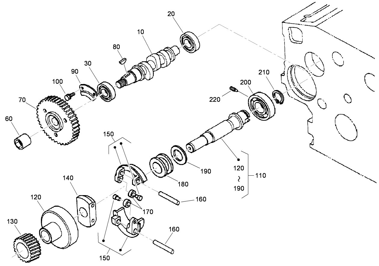 Fuel Camshaft and Governor Shaft Assembly