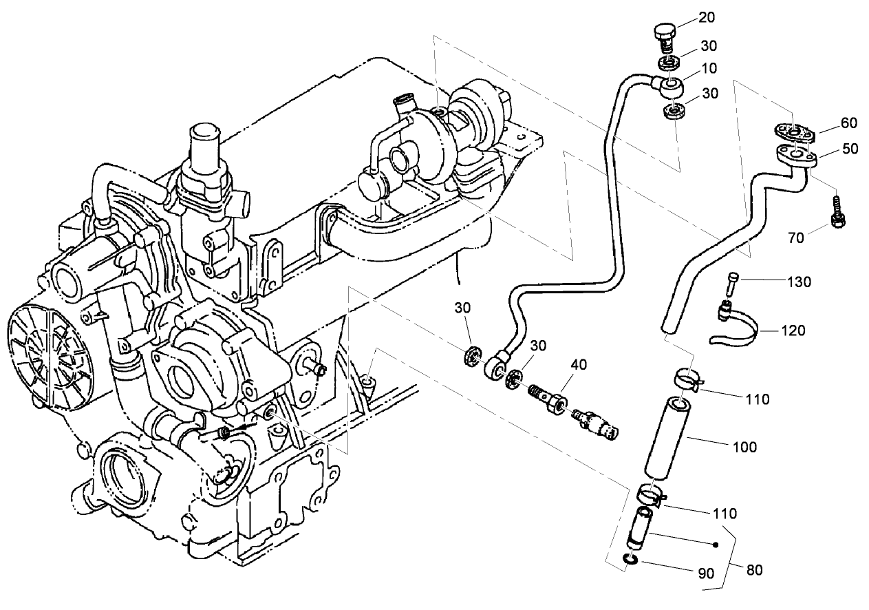 Turbo Charger Oil Pipe Assembly