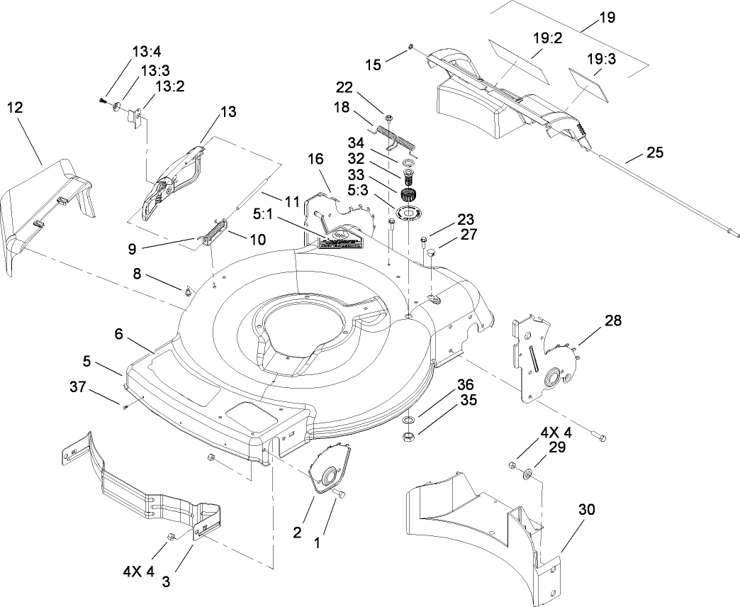 Deck, Side Chute and Rear Door Assembly