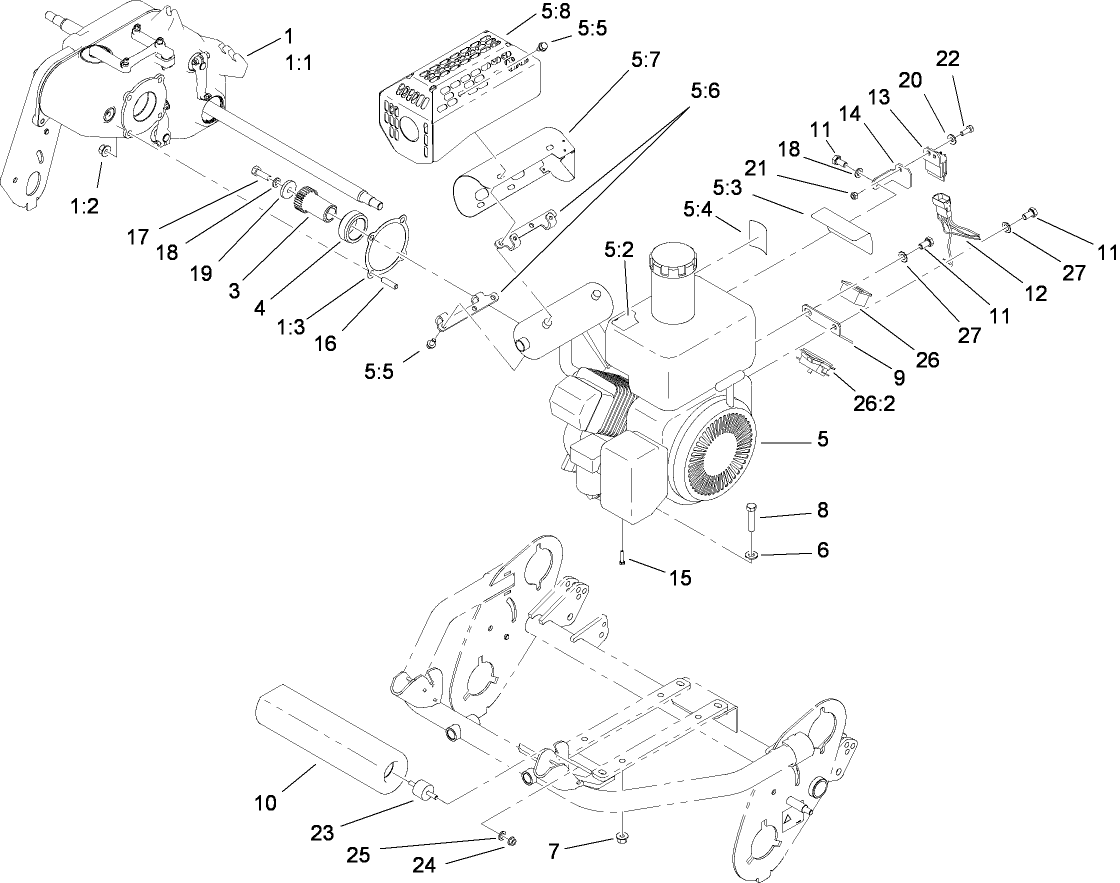 Engine and Gearbox Assembly