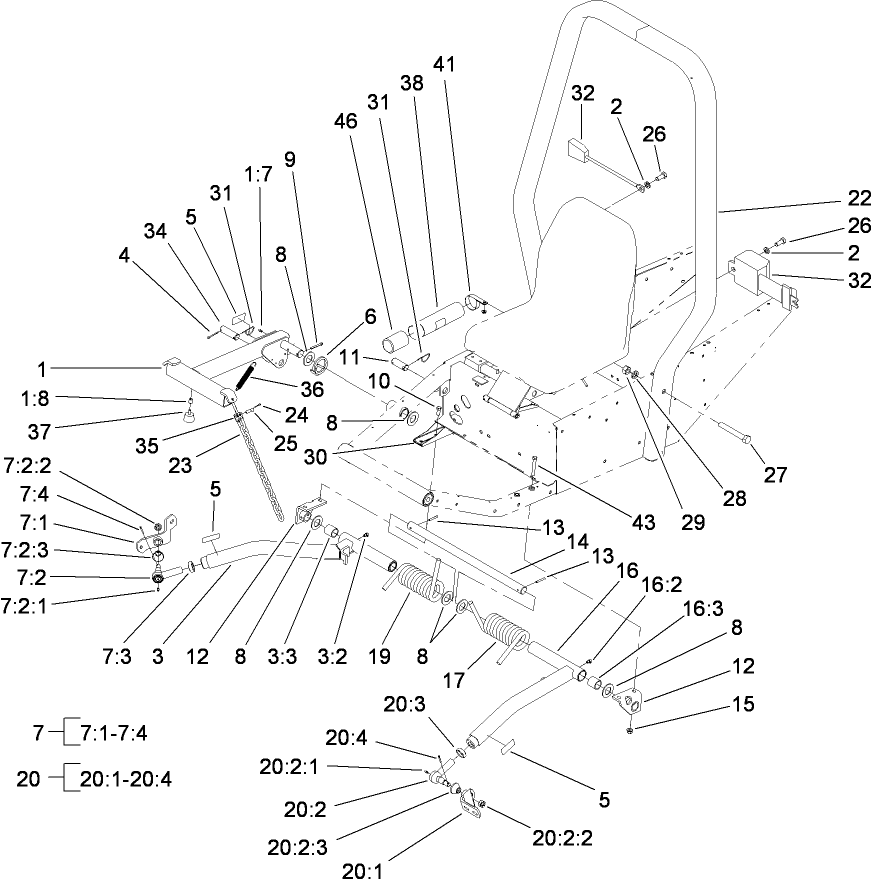 Push Arm and Roll-Over Protection System Assembly
