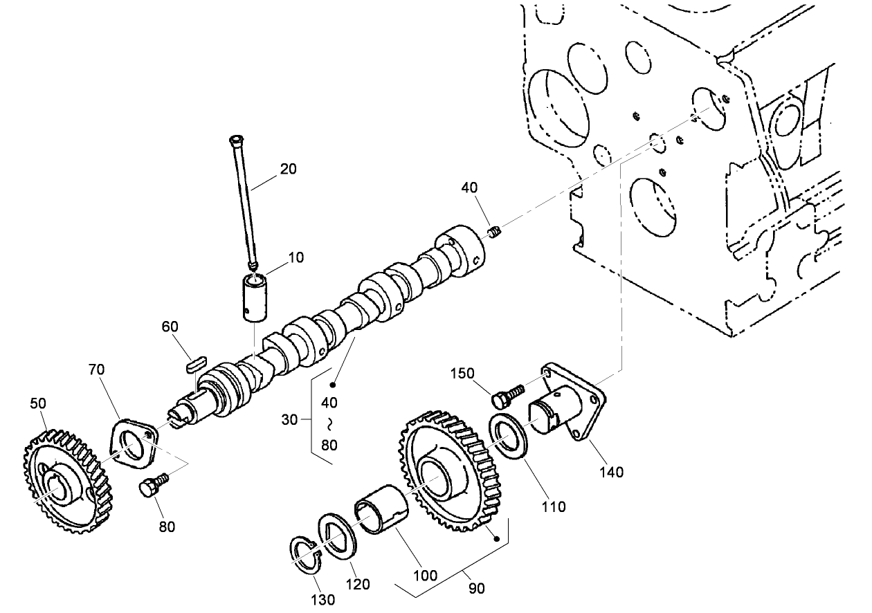 Cam Shaft and Idle Gear Assembly
