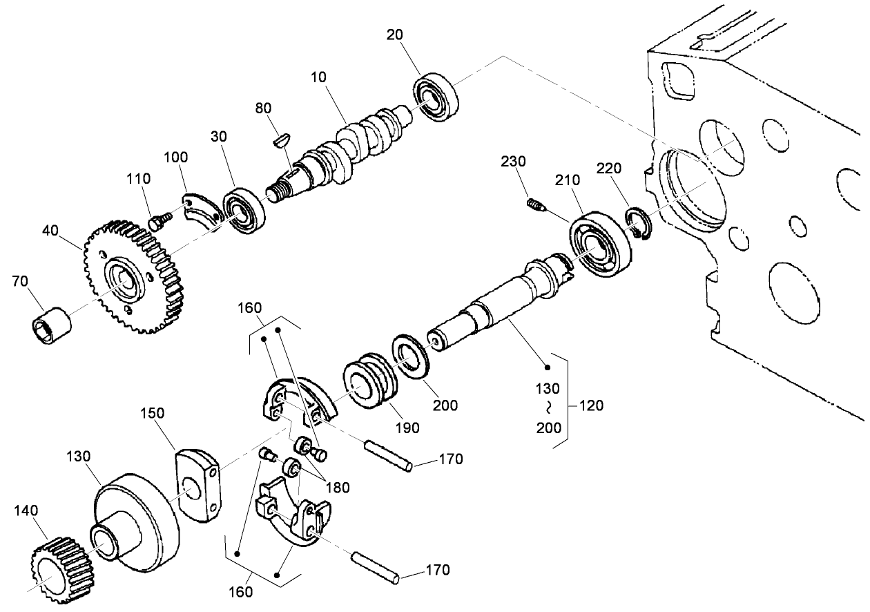 Fuel Camshaft and Governor Shaft Assembly