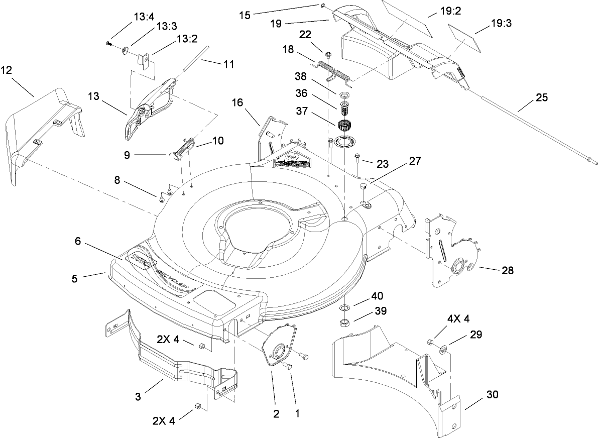 Deck, Side Chute and Rear Door Assembly