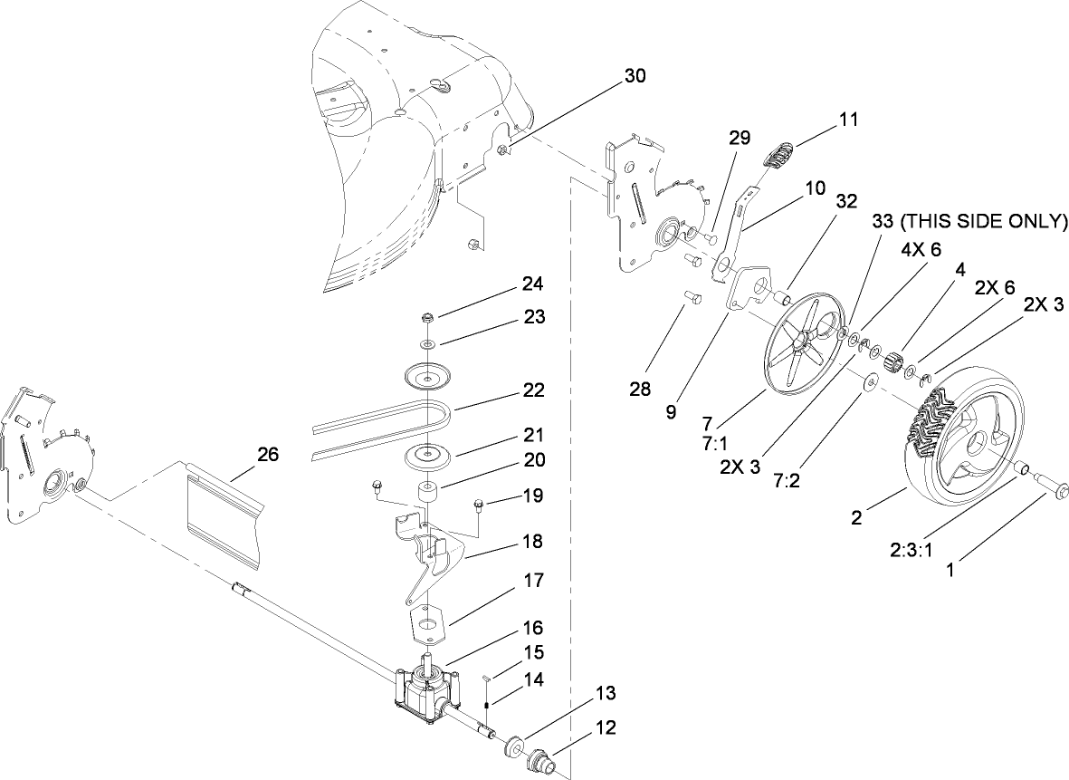 Rear Axle and Transmission Assembly