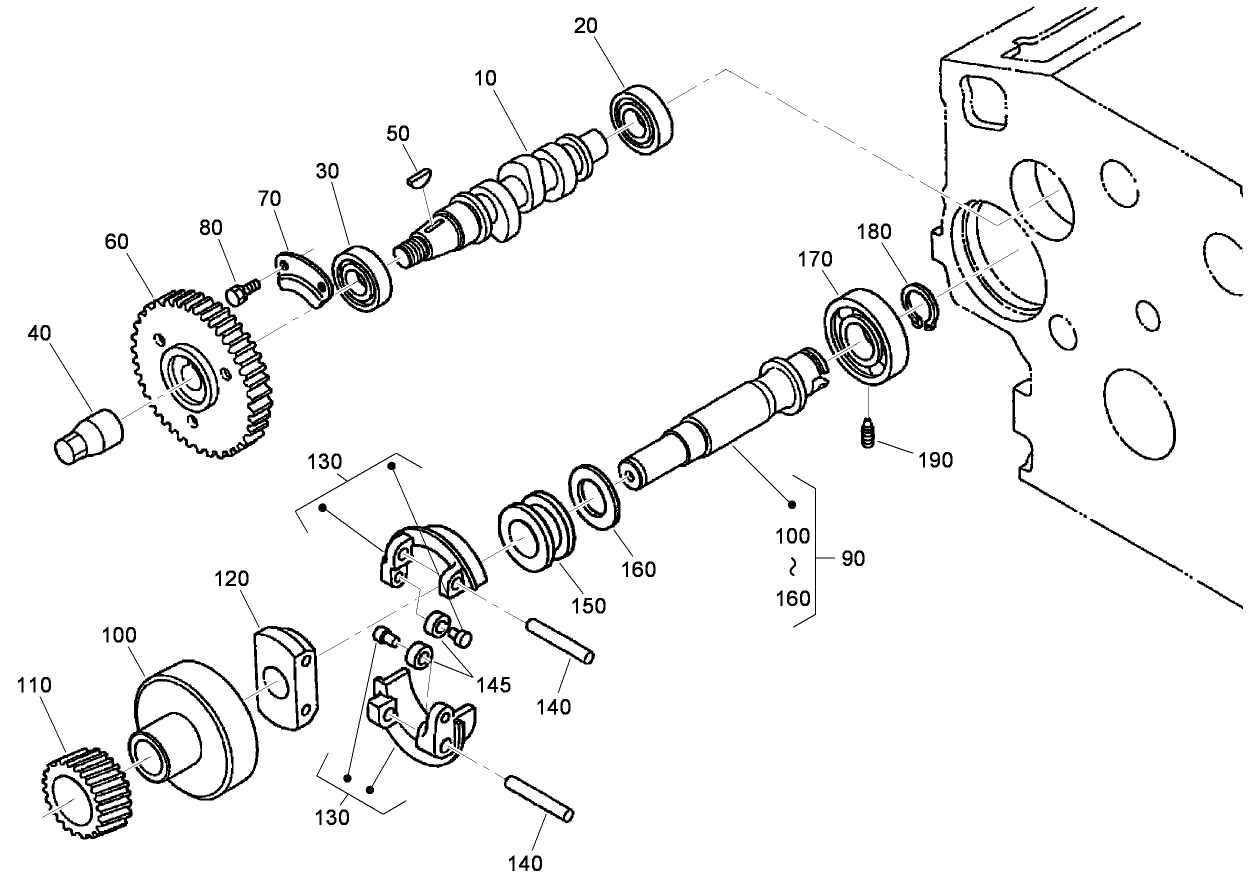 Fuel Camshaft and Governor Shaft Assembly