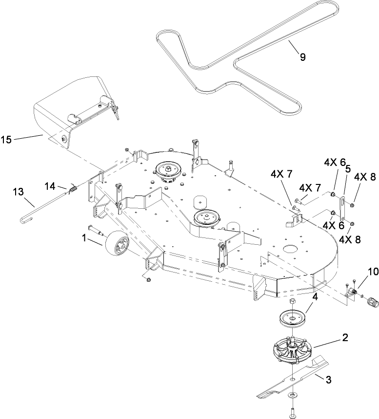 52 Inch Deck and Discharge Chute Assembly