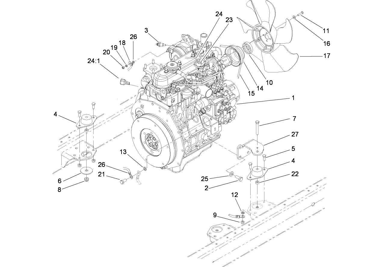 Engine Mounting and Electrical Assembly