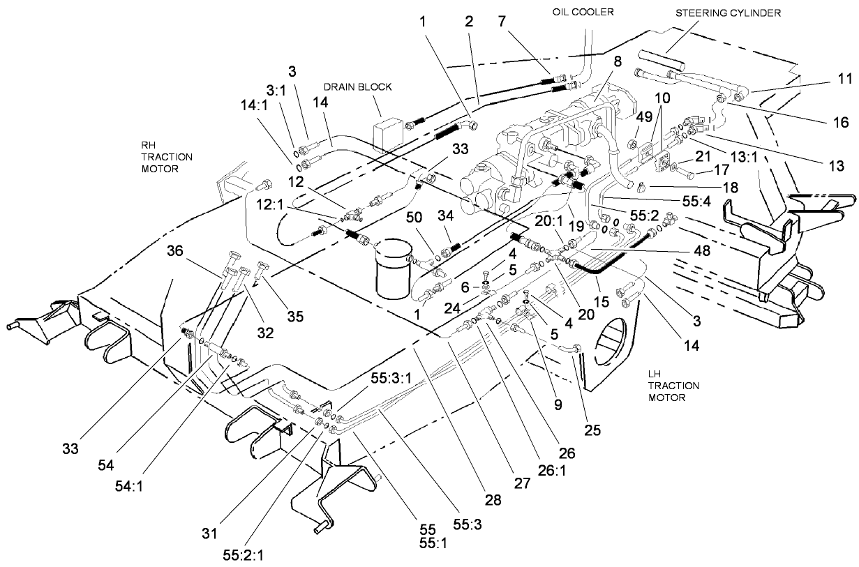 Hydraulic Circuit - Steering and Traction Assembly