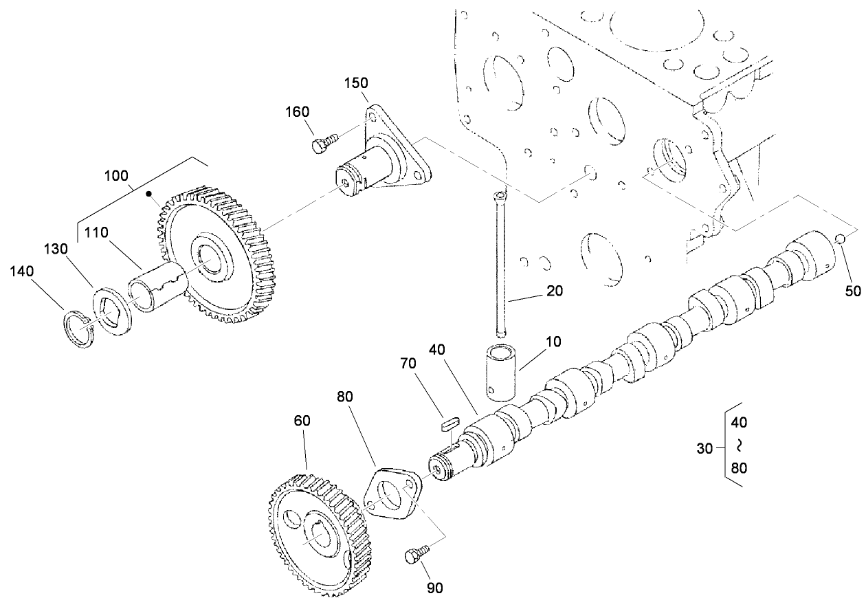 Cam Shaft and Idle Gear Assembly