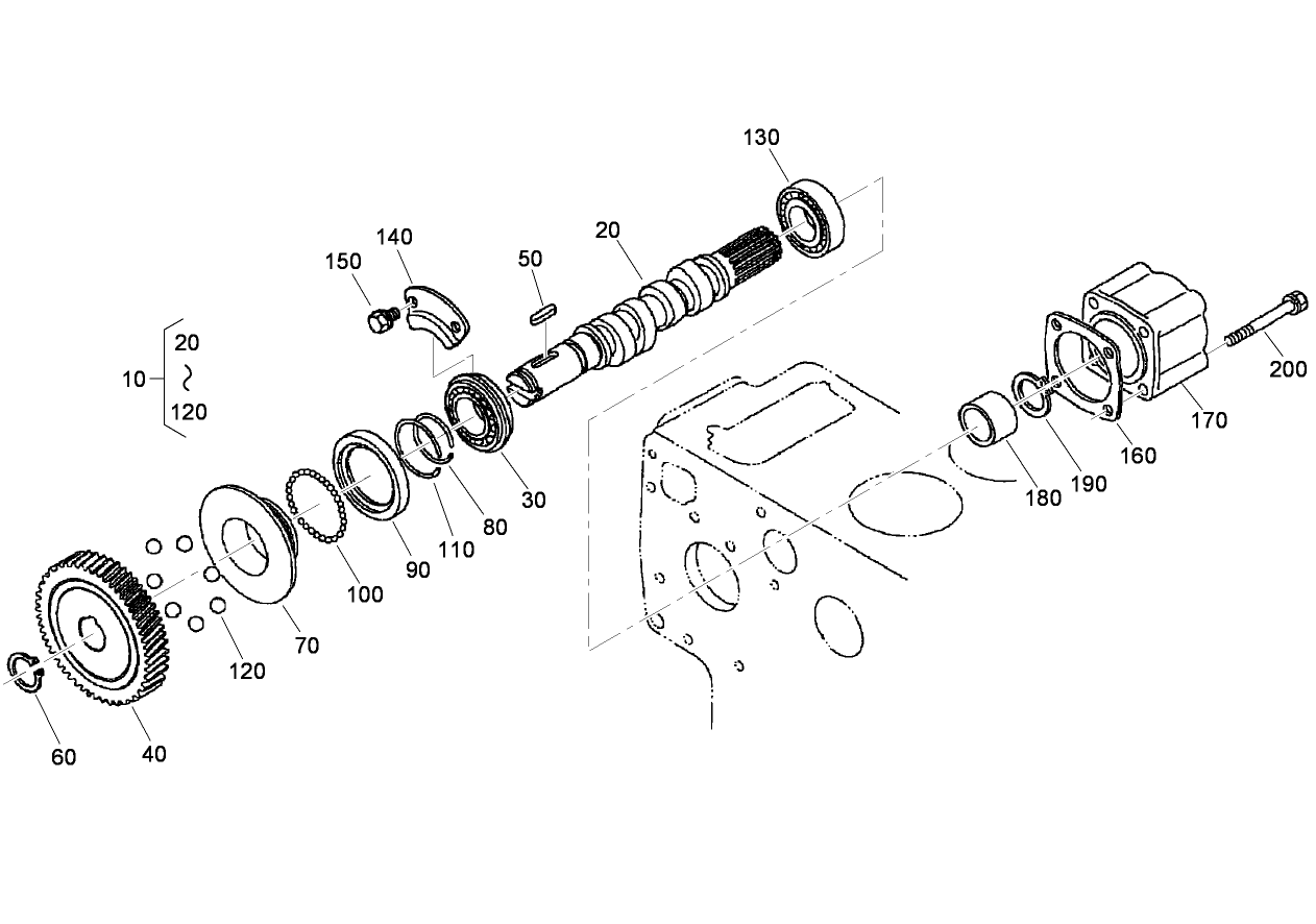 Fuel Camshaft and Governor Shaft Assembly