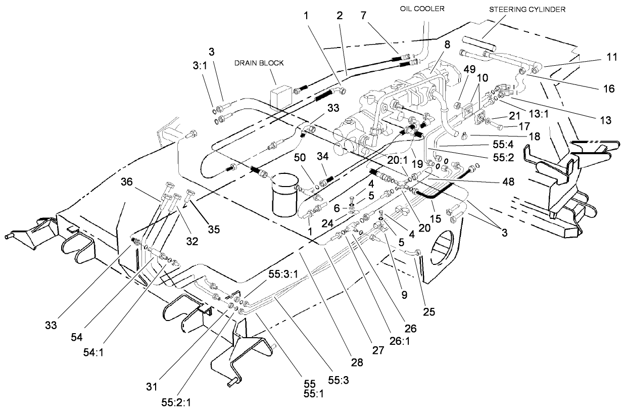 Hydraulic Circuit - Steering and Traction Assembly