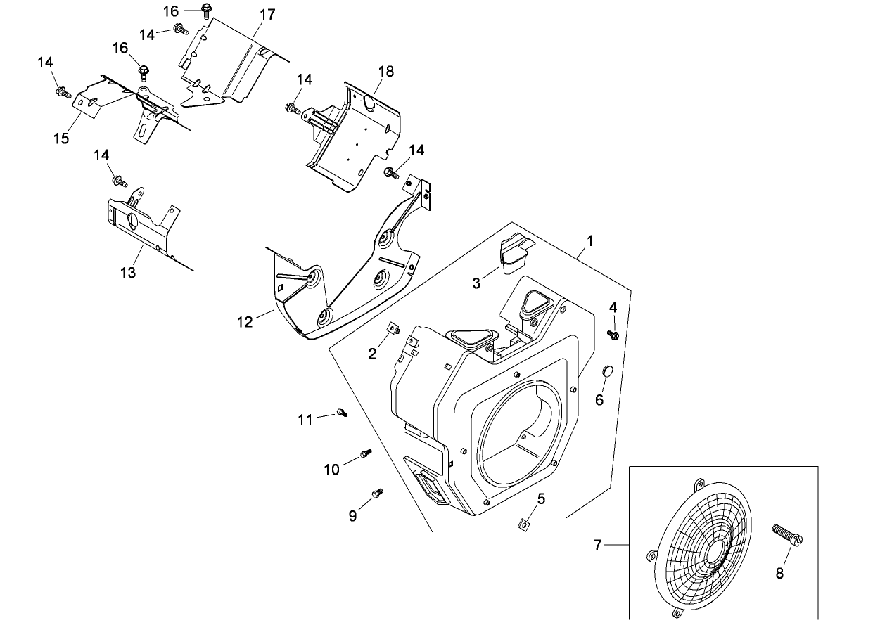 Blower Housing and Baffle Assembly Kohler CH20S-64763