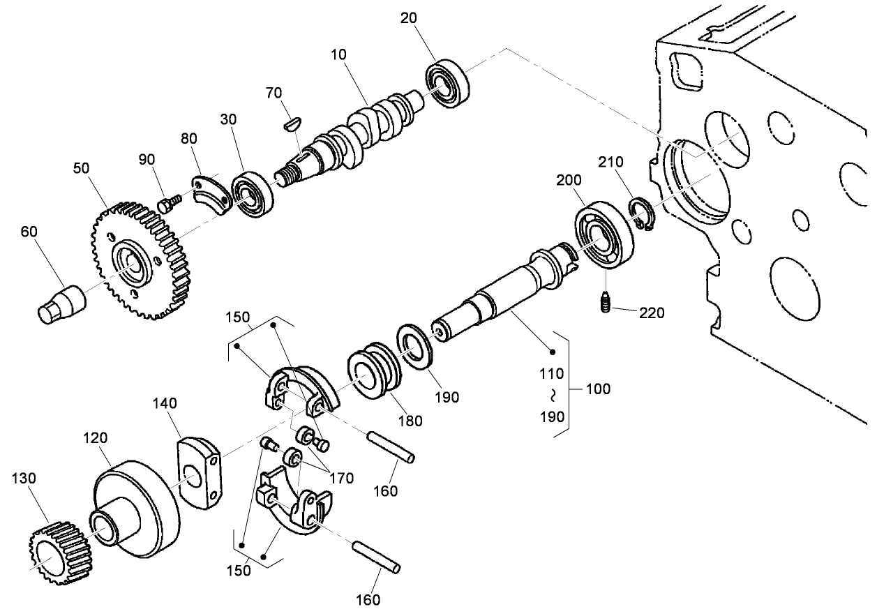 Fuel Camshaft and Governor Shaft Assembly