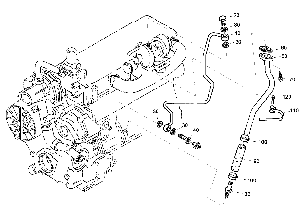 Oil Pipe (Turbo Charger) Assembly