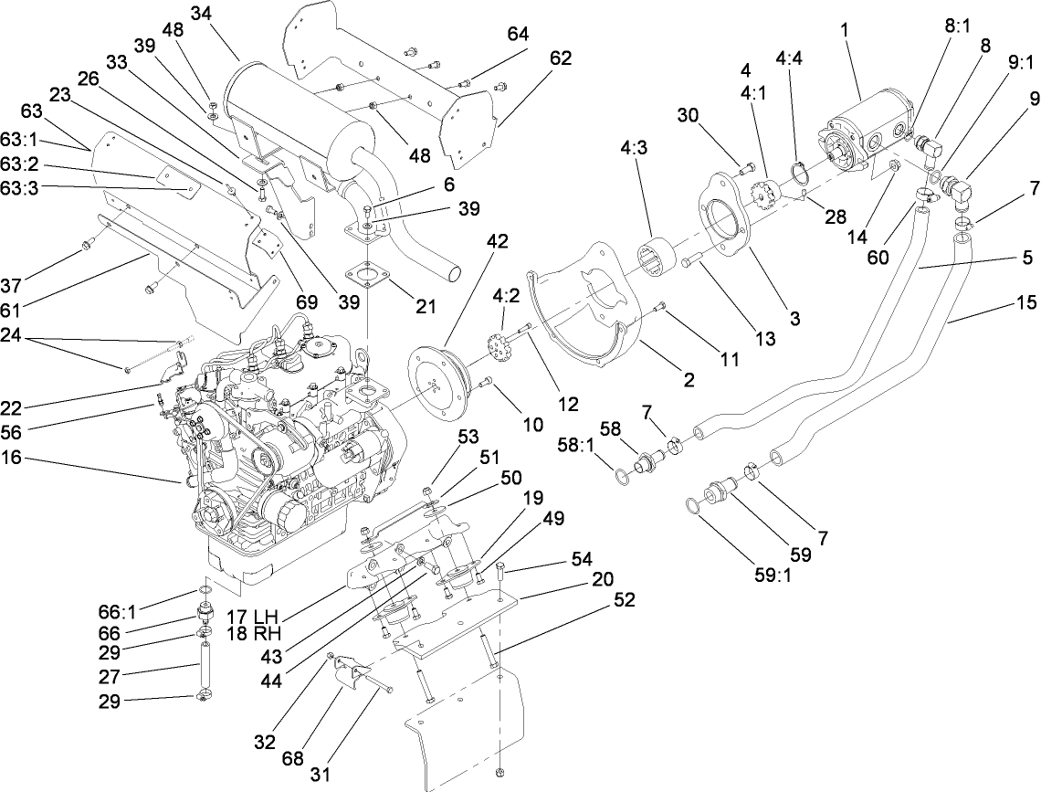 Engine and Pump Assembly