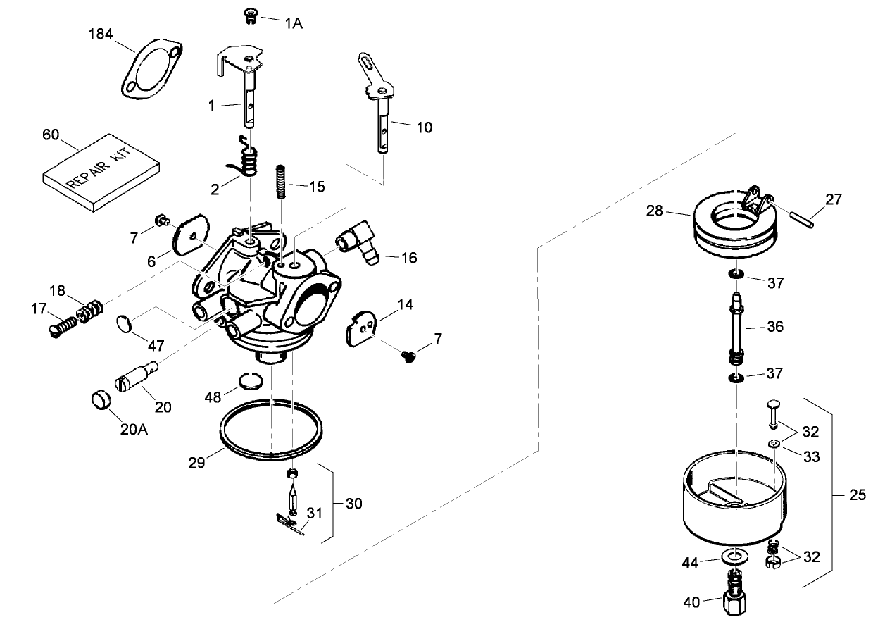 Carburetor Assembly No. 640169 Tecumseh OH318SA-221812B