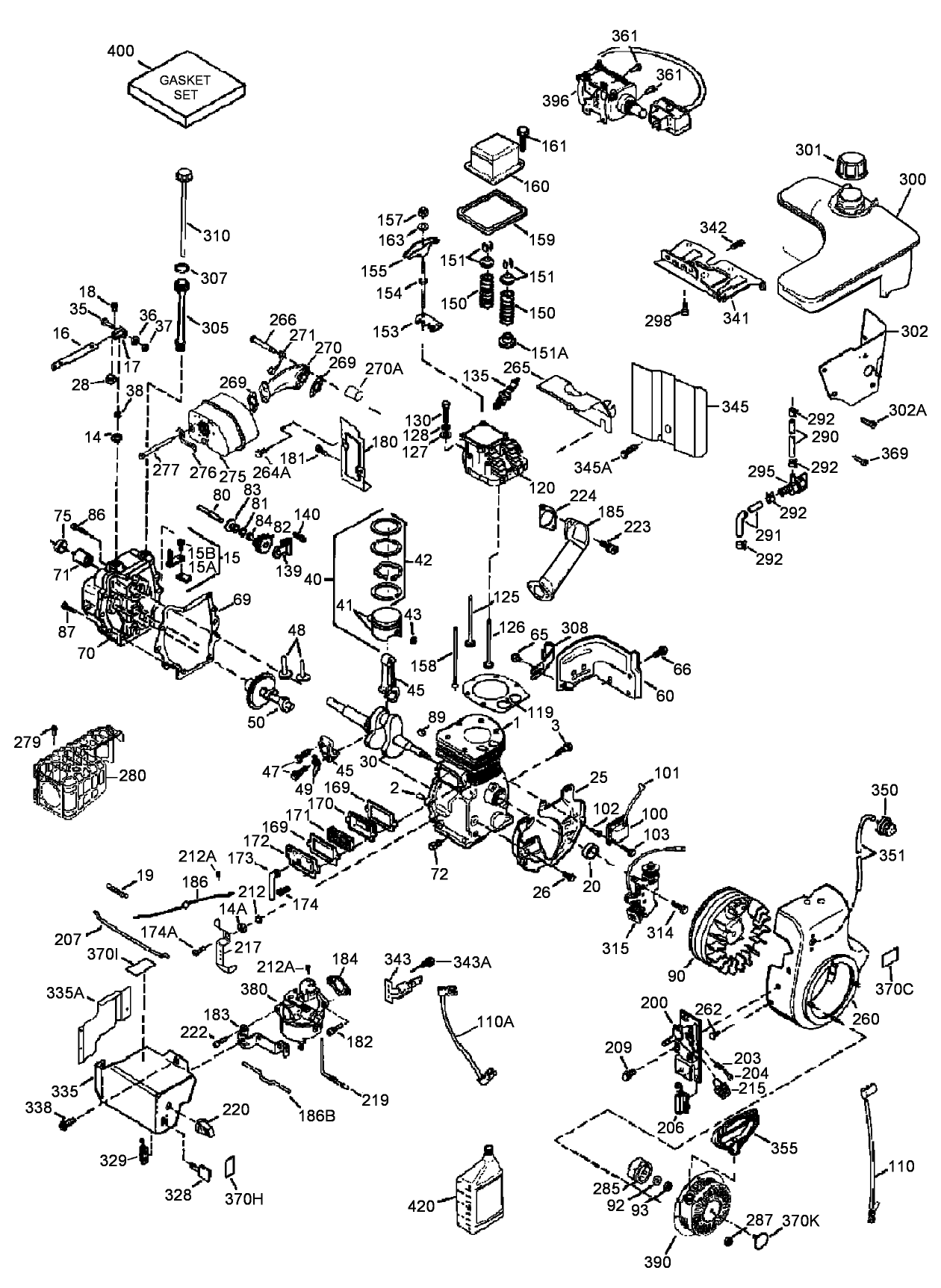 Engine Assembly No. 1  Tecumseh OHSK110-221734D