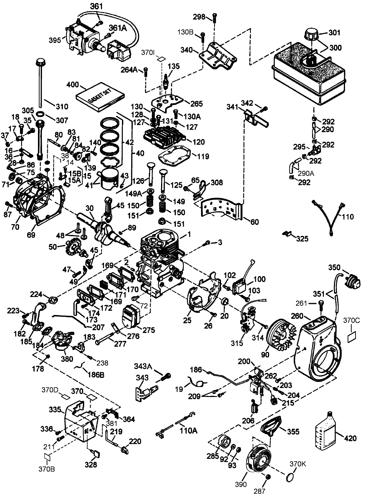 Engine Assembly No. 1  Tecumseh HMSK100-159494Y