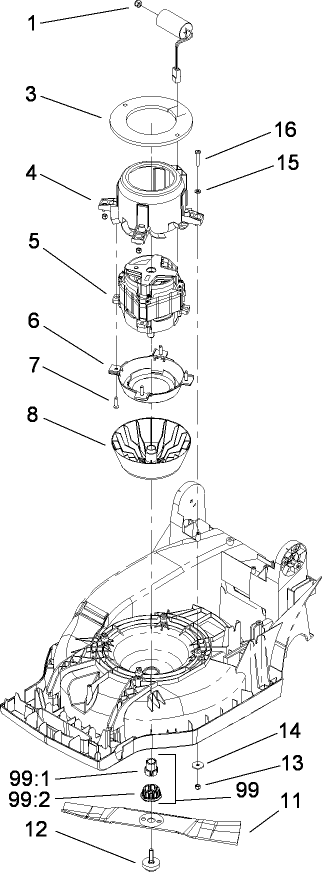 Motor and Blade Assembly