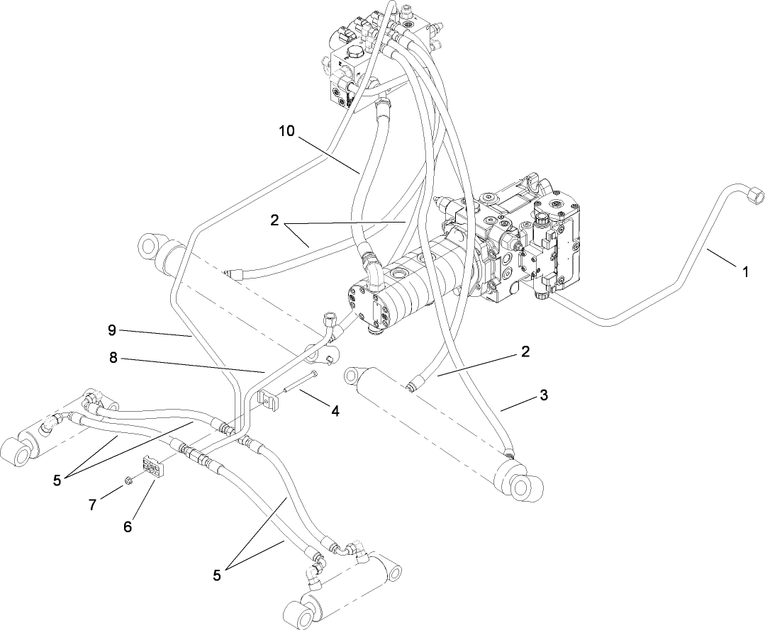 Lift Arms Hydraulic Plumbing Assembly