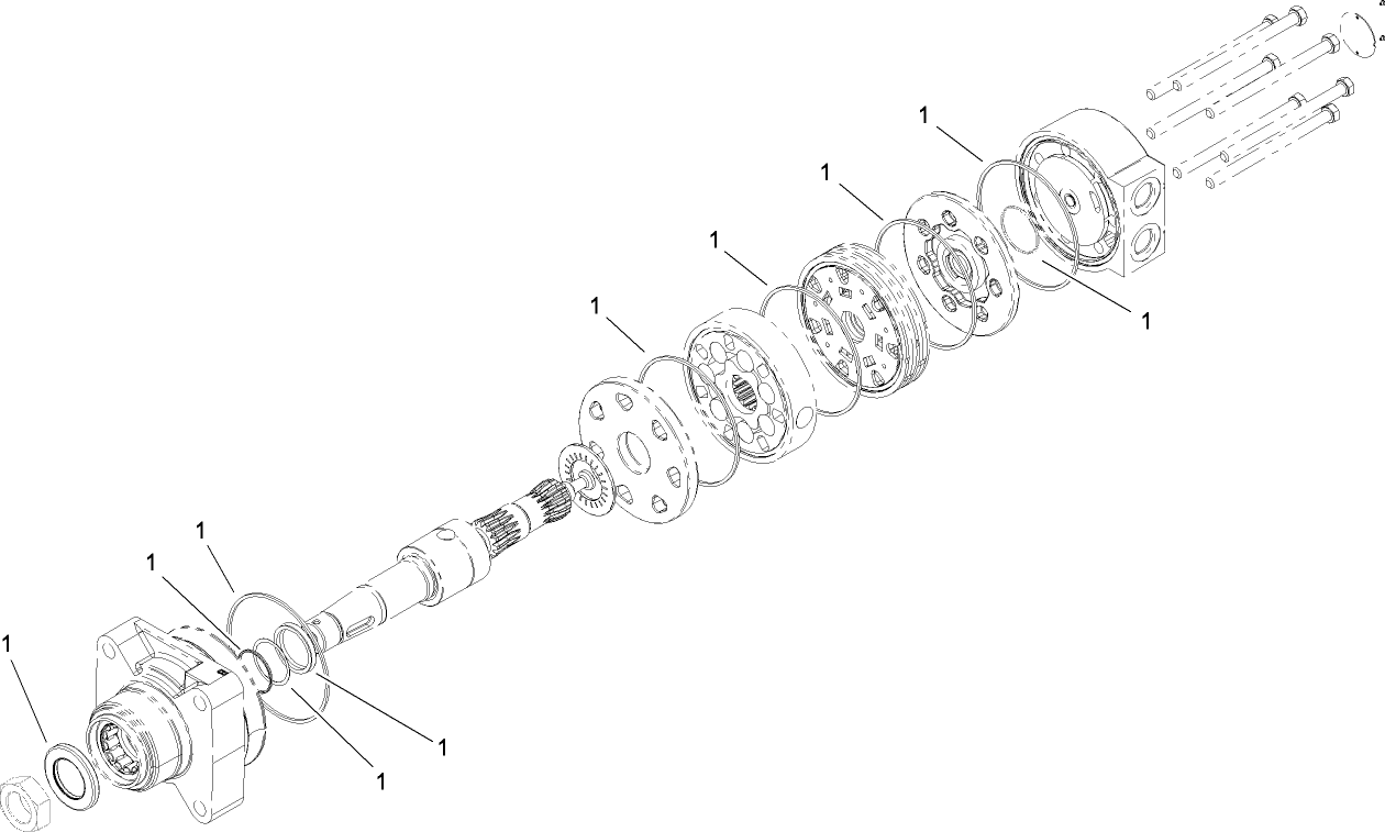 Left Rear Wheel Hydraulic Motor Assembly No. 114-5593