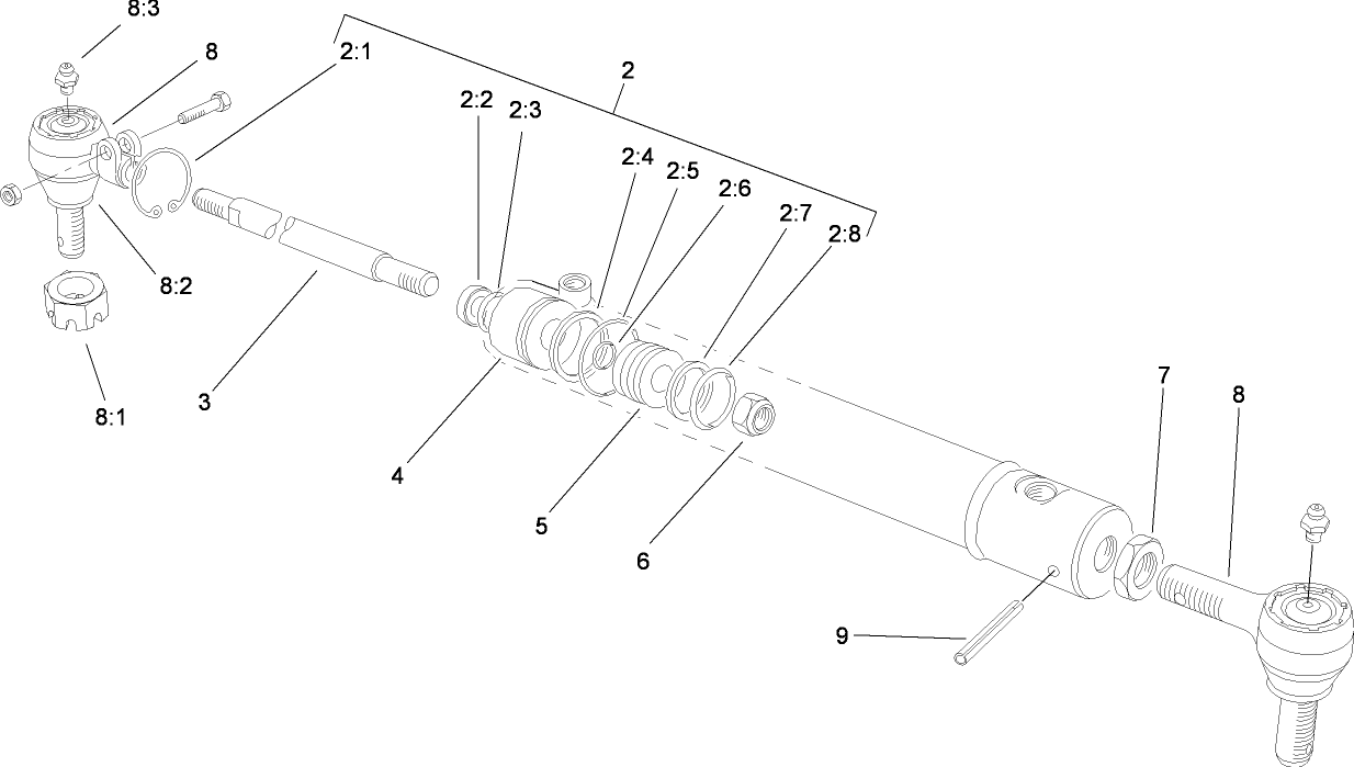 Hydraulic Steering Cylinder Assembly No. 98-0661