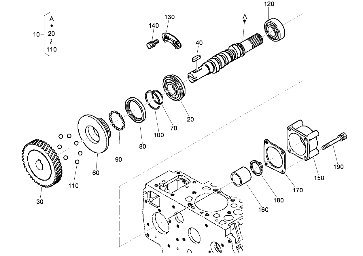 Fuel Camshaft and Governor Shaft Assembly
