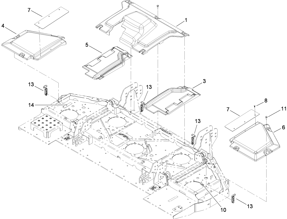 Center Deck Belt Cover Assembly