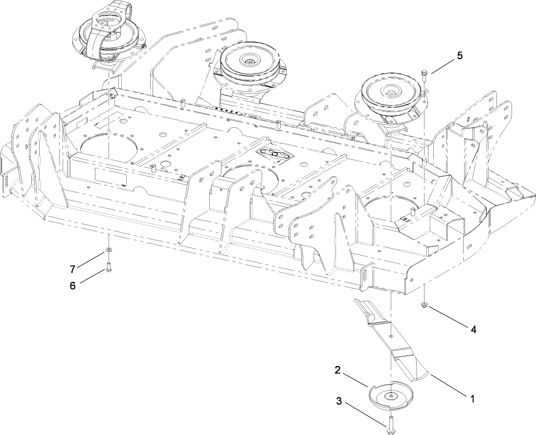 Right Deck  Spindle and Blade Assembly