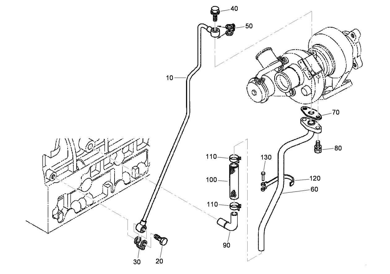 Oil Pipe (Turbo Charger) Assembly